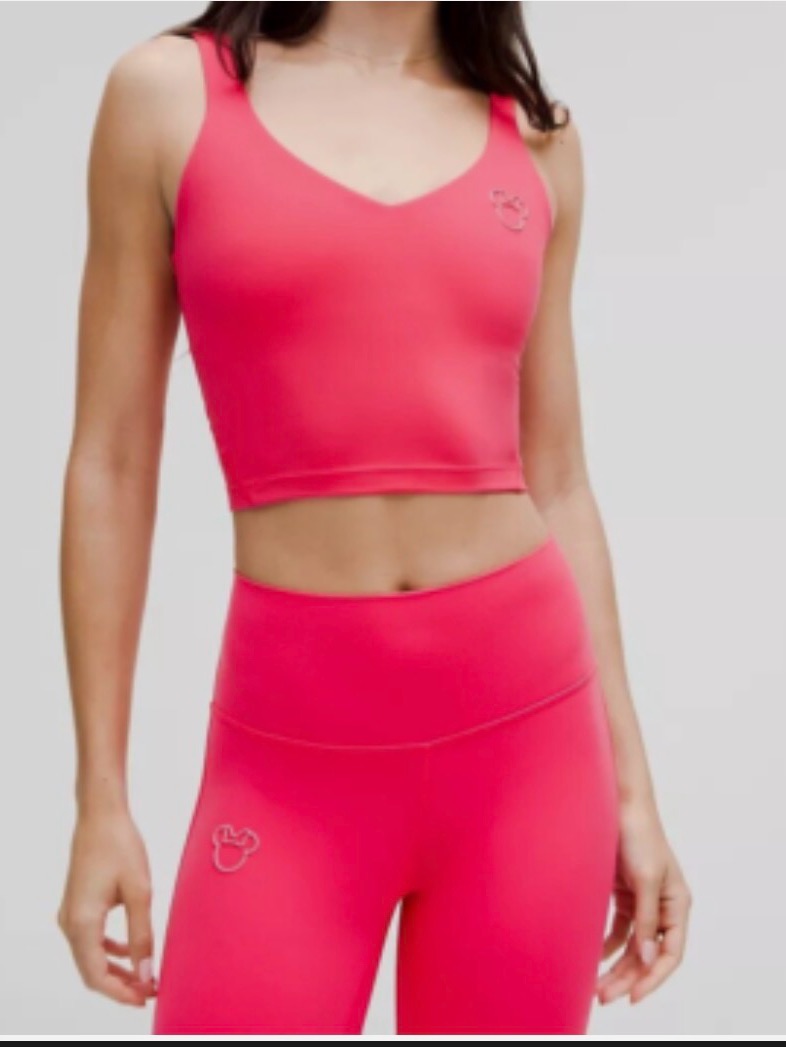 Lululemon X Disney 2 Piece Align Minnie Lip Gloss Pink Leggings & Cropped Tank